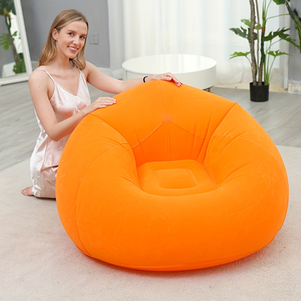 Portable Inflatable Lazy Sofa Single Size Coffee Colour Pvc - Temu