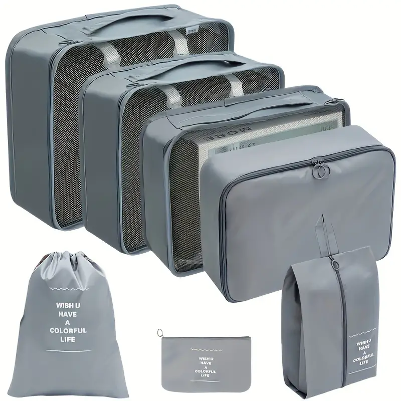 Travel Storage Bag Set Folding Wash Bags Portable Travel - Temu