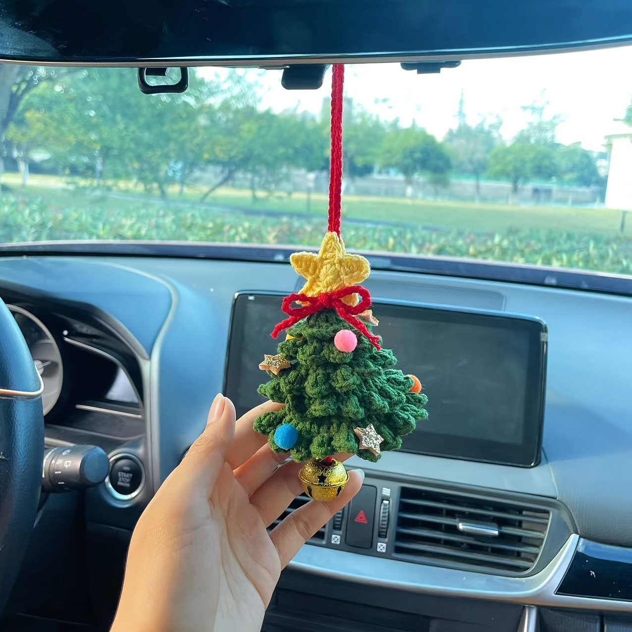 Christmas tree. Car accessory. Decoration for rear-view mirrors