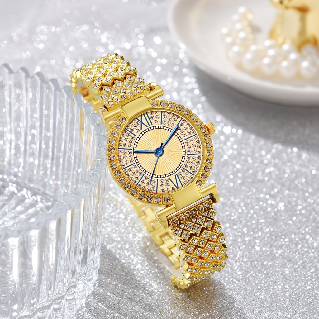 Luxury Diamond Ladies Watch Plus 3 Bracelets Gift Set Ladies Watch Women  Watch Gift Watches Luxury Watches Jewelry Watch Quartz Watch Wrist Watch  Gift Box Set