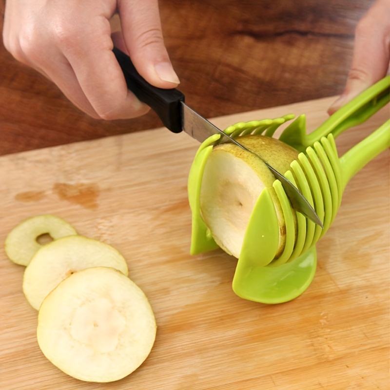 1pc, Tomato Slicer, Manual Lemon Slicer, Multifunctional Fruit Cutter,  Reusable Vegetable Cutter, Boiled Egg Slicing Tool, Handheld Onion Slicer,  Kitc