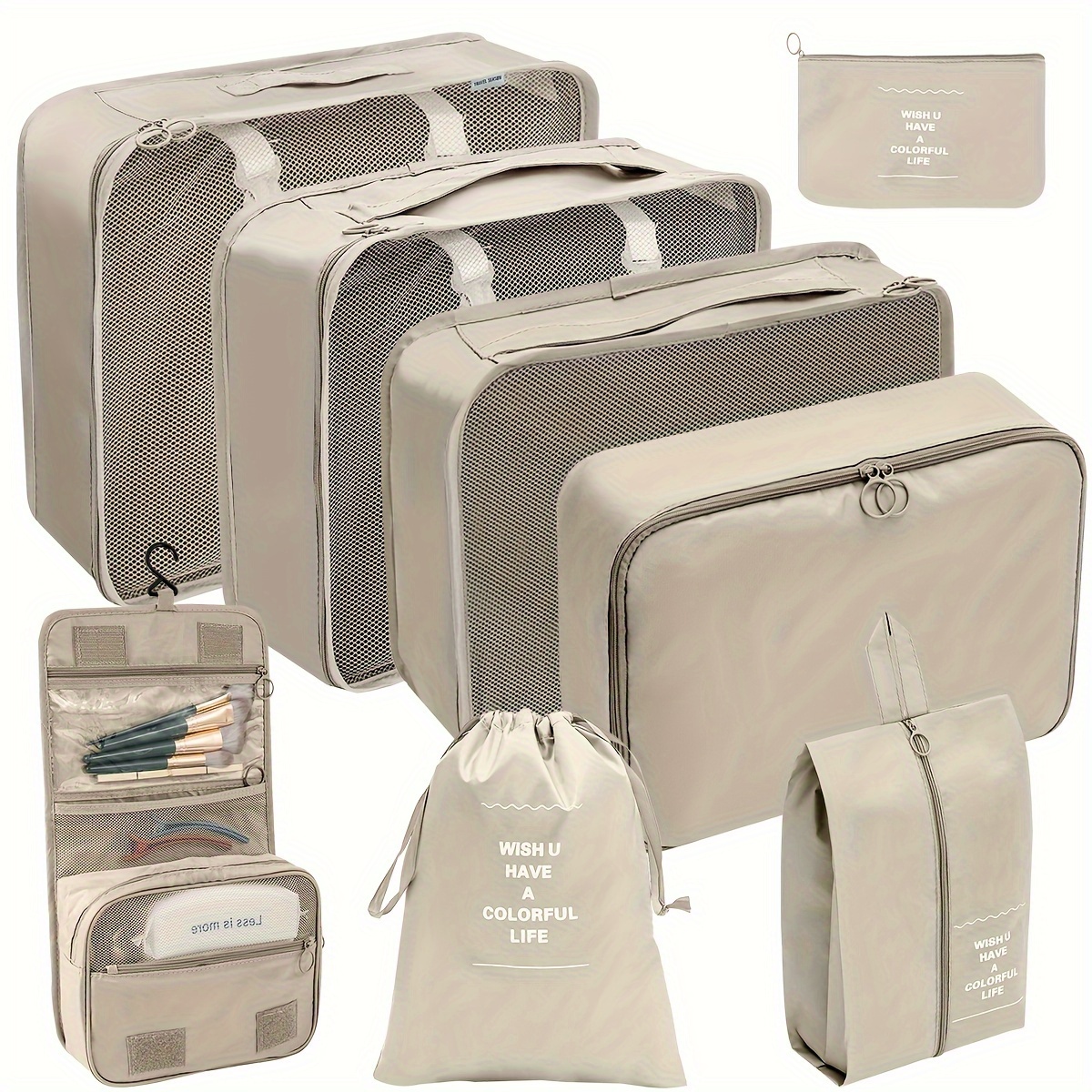 Luggage Packing Organizer Set Dacron Lightweight Handheld - Temu