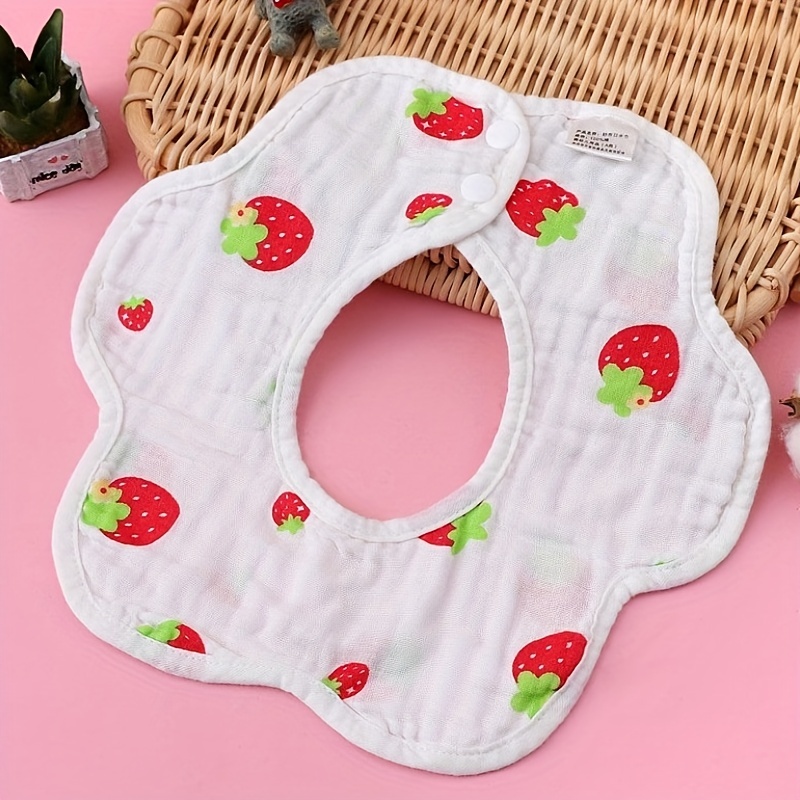 Infant Toddler Cotton Gauze Petal Bib, Absorbent Feeding Bib