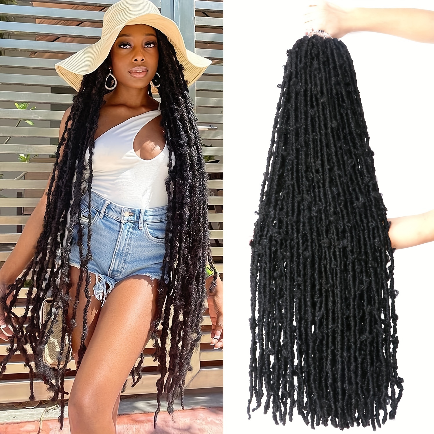 Faux Locs Crochet Hair 8 Inches Short Curly Dreadlocks for Women Pre-Looped Short Wavy Soft Locs Ombre Reddish Brown Crochet Dreads Braiding in