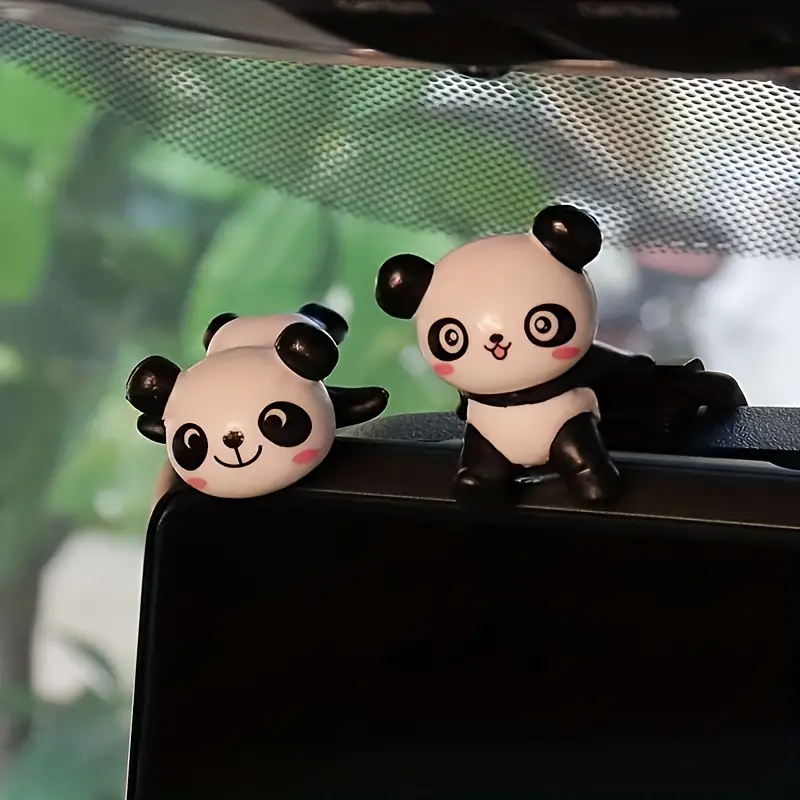 Cute Panda Car Decorations Creative Car Center Console - Temu