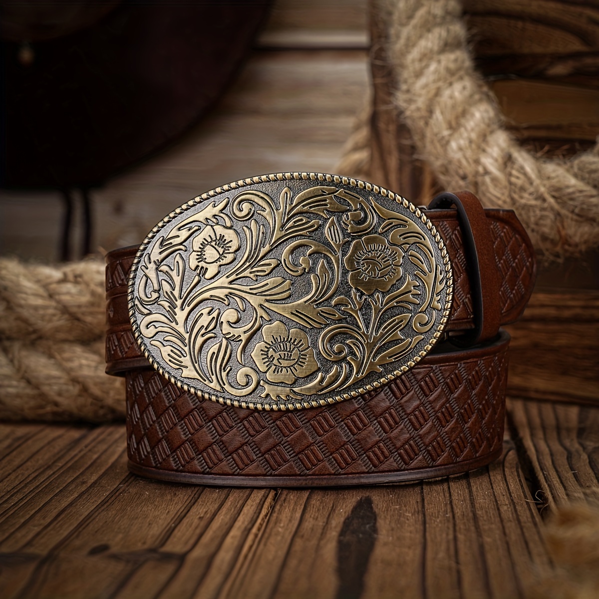 Fashion Mens Western Style Pu Leather Belt Fish - Temu