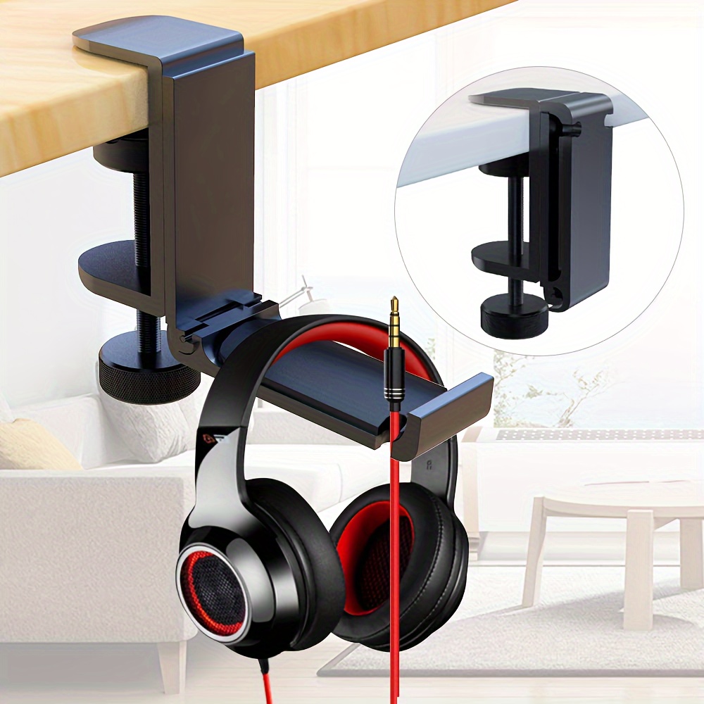 2pcs Headphone Headset Hanger Wall Mount, Universal Headphone Holder Hook  Wall Mount, Save Desktop Space Headphone Stand, Stick-on PC Gaming  Headphone Holder with Cable Clip Organizer 