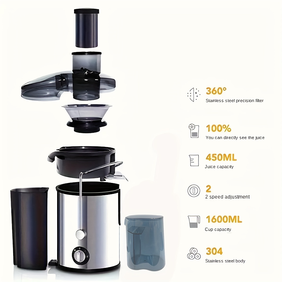 Multifunctional Stainless Steel Juicer With Slag - Temu