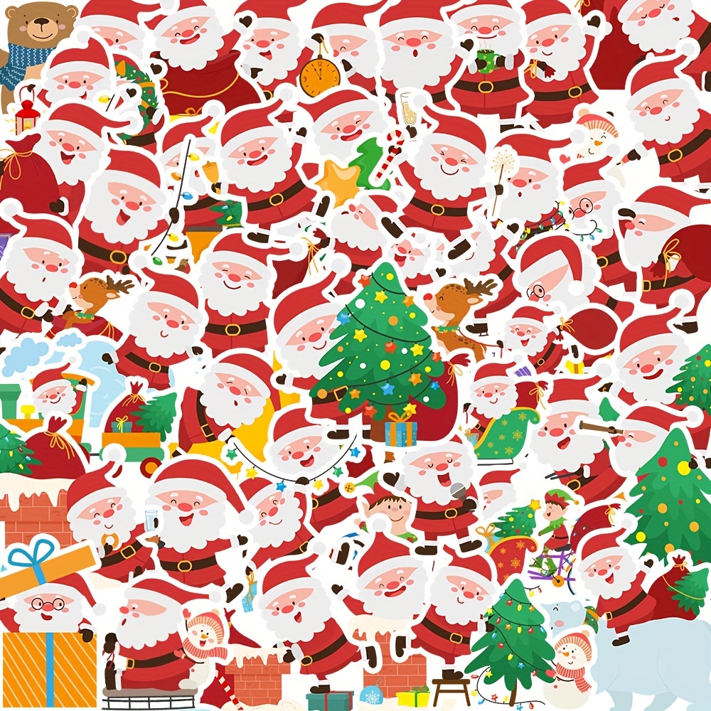 Christmas Stickers for Kids - 160 Pcs 8 Sheets Non-Repeating Vinyl  Waterproof Christmas Decorations Christmas Tree Snowflake Santa Claus Elk  Holiday