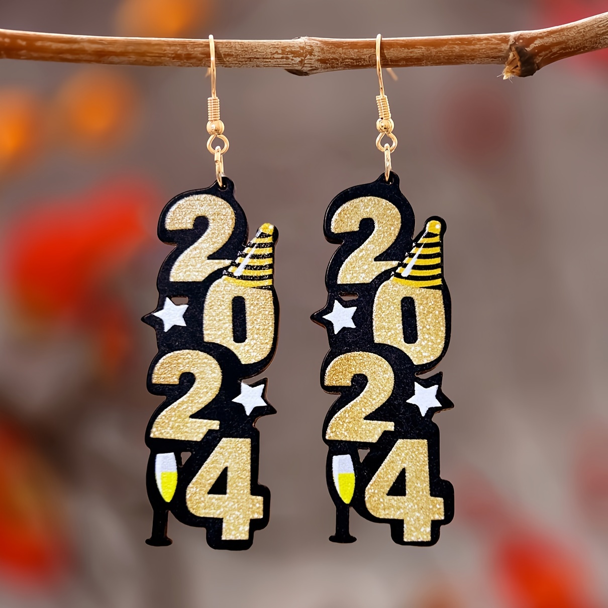 2024 Happy New Year Earrings New Year Party Gifts - Temu