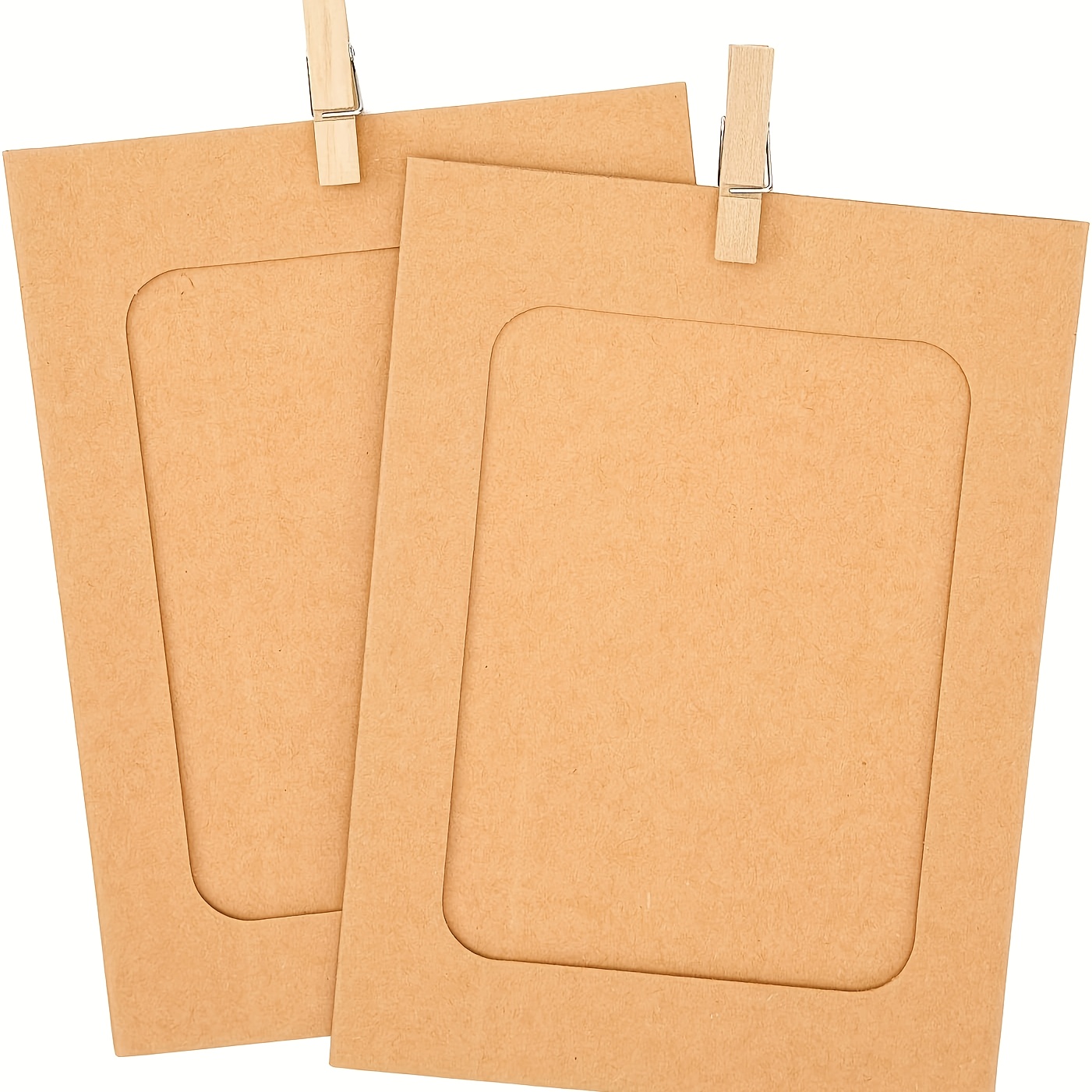 Paper Photo Frames,  Cardboard Picture Hanging Kit, With Wooden