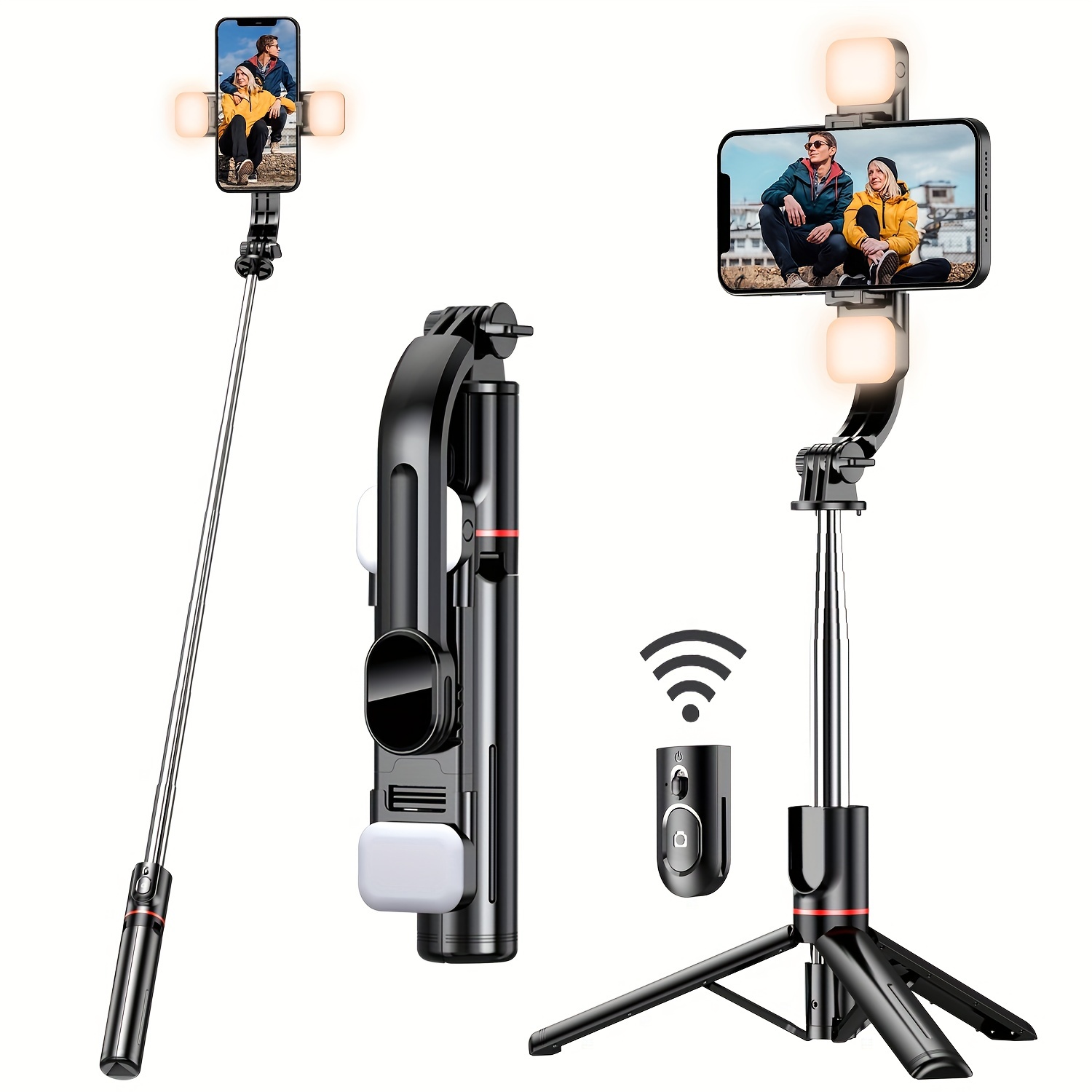 Trípode Selfie Stick con luz de relleno Soporte de trípode para teléfono  con control remoto y rotación de 360° Compatible con IPhone14/13/13  Pro/12/11/11 Pro/XS Max/XS/XR/X/8/7 y teléfono inteligente Android - Temu  Spain