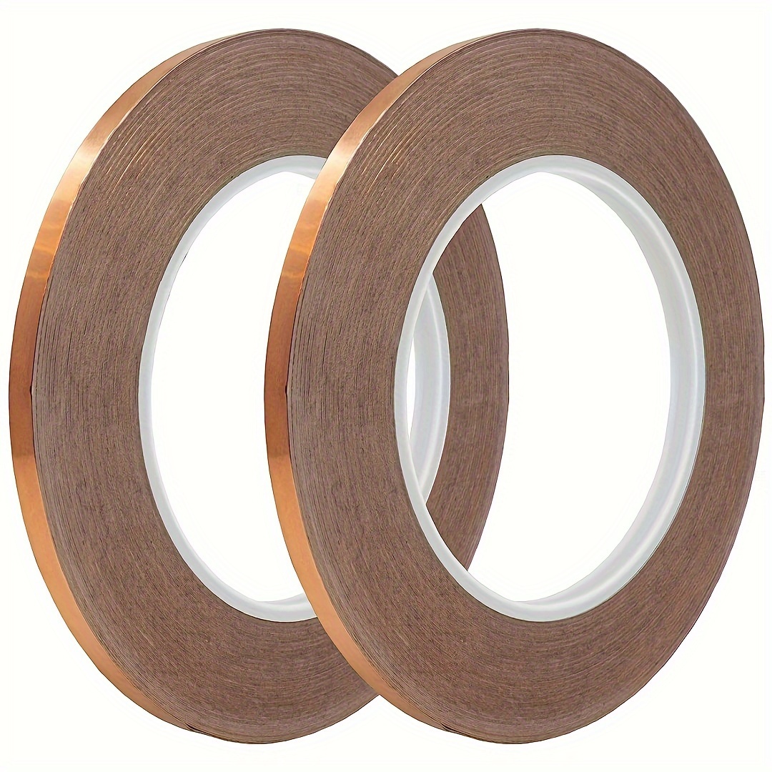 monochef 2pcs Copper Tape with Double-Sided Conductive Copper Foil Tape  Self Adhesive EMI Shielding Stained Glass Supplies Soldering Electrical  Repairs Paper Circuits Grounding, 1/4inch: : Industrial &  Scientific