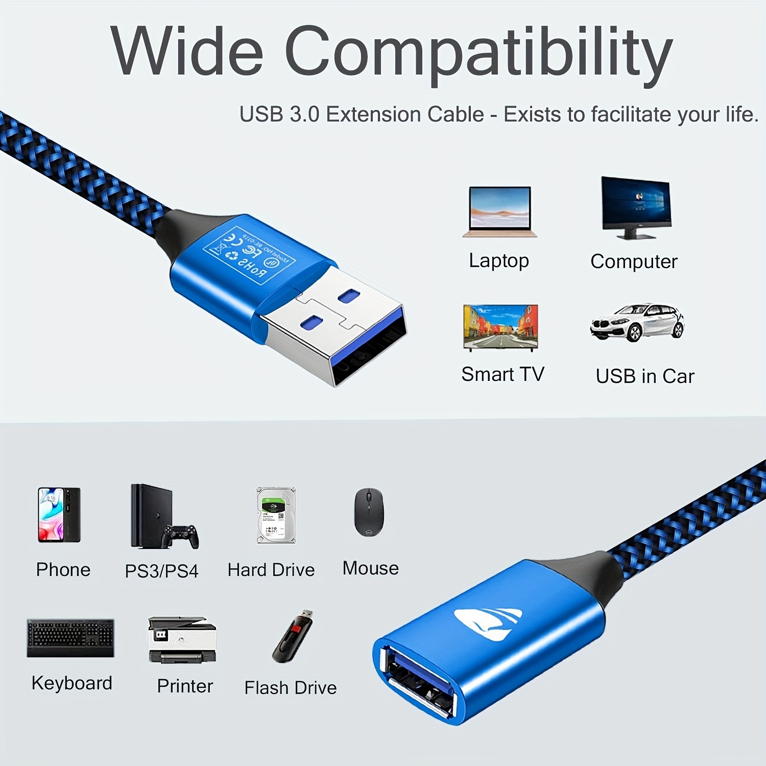 Câble D'extension USB Câble D'extension USB 3.0 Type A Mâle Vers