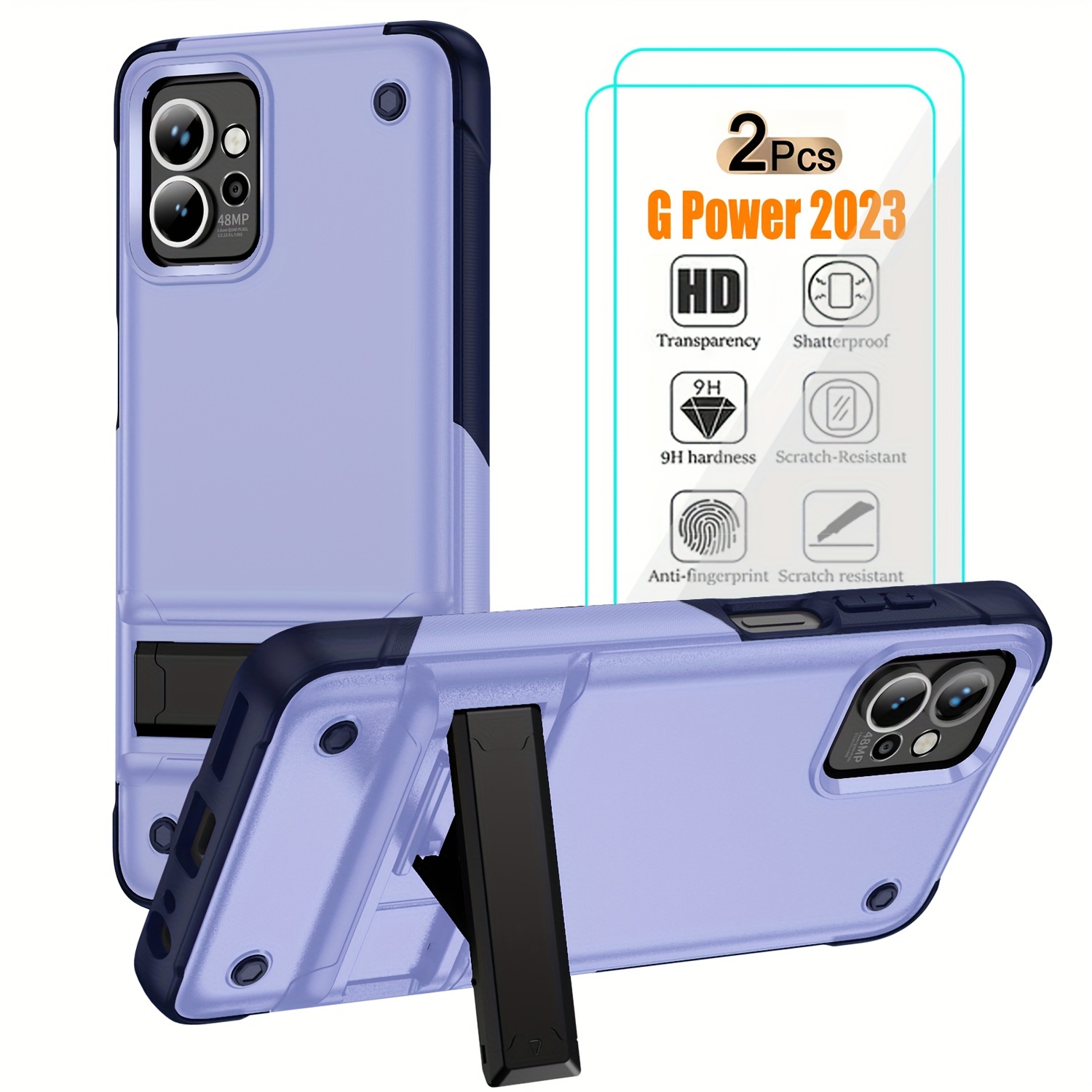 For Motorola Moto G54 G84 5G Shockproof Armor Case Slide Camera Ring Stand  Cover