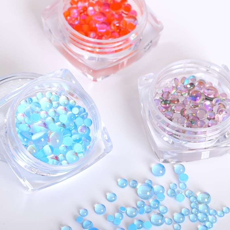 Sparkly Nail Rhinestones Set 3d Aurora Candy - Temu