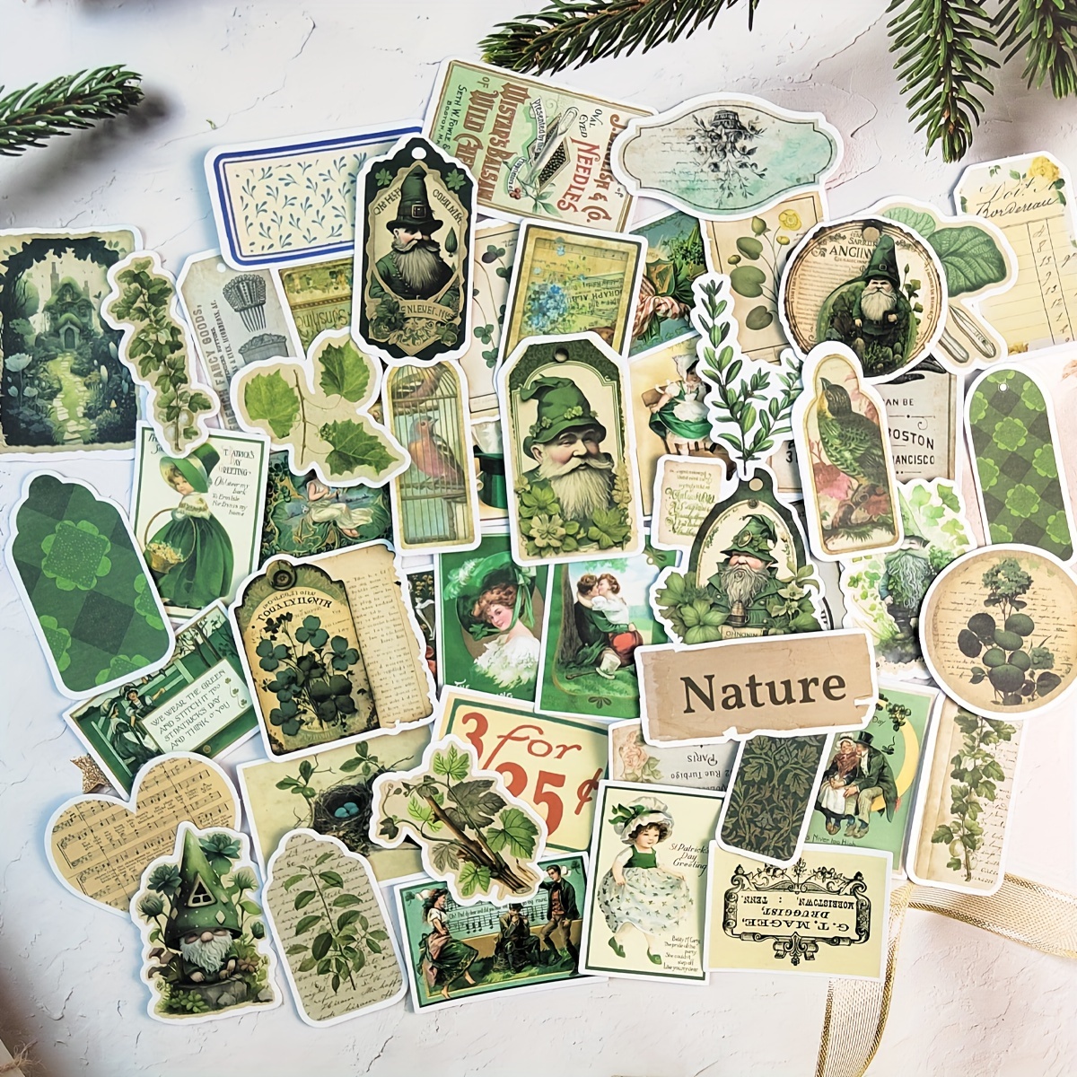 Vintage Bullet Journal Supplies Stickers Retro Forest - Temu