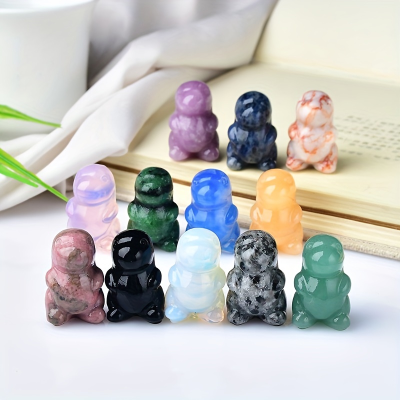 2pcs Opalite Dinosaur Crystal Carving, Christmas Gift