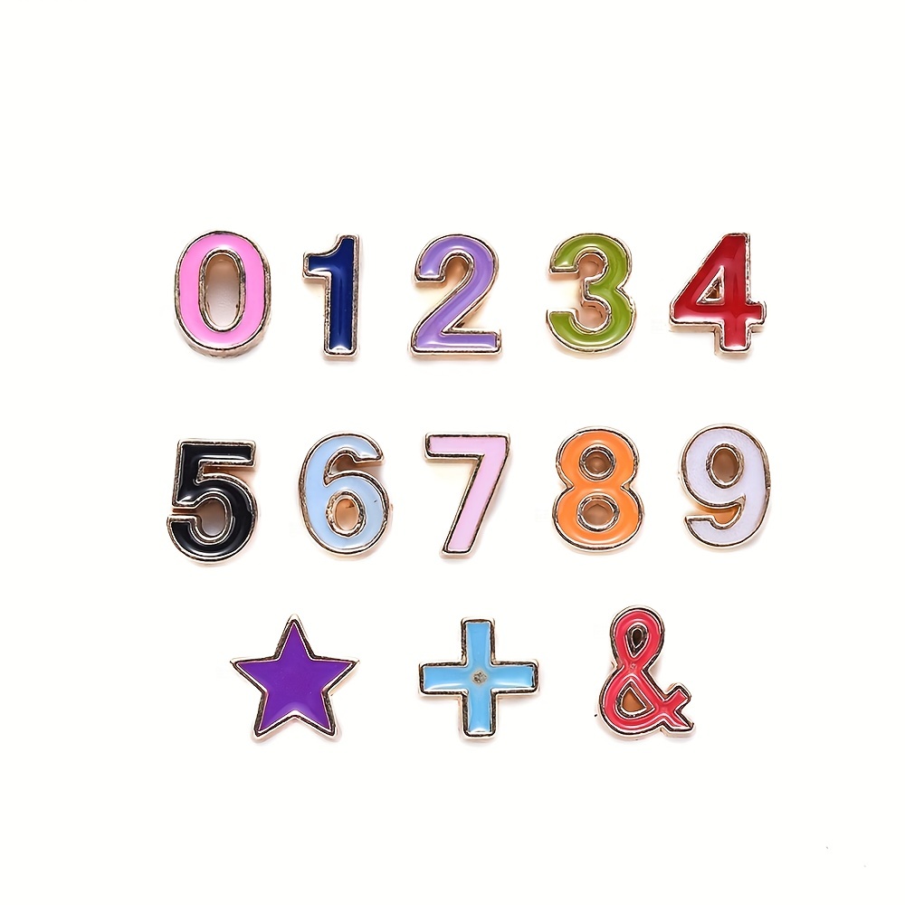 10pcs Number Charms DIY Pendants Enamel 0-9 Number Charms For Earrings  Bracelets Necklaces Jewelry Making Charms For Women Decorations For Crafting