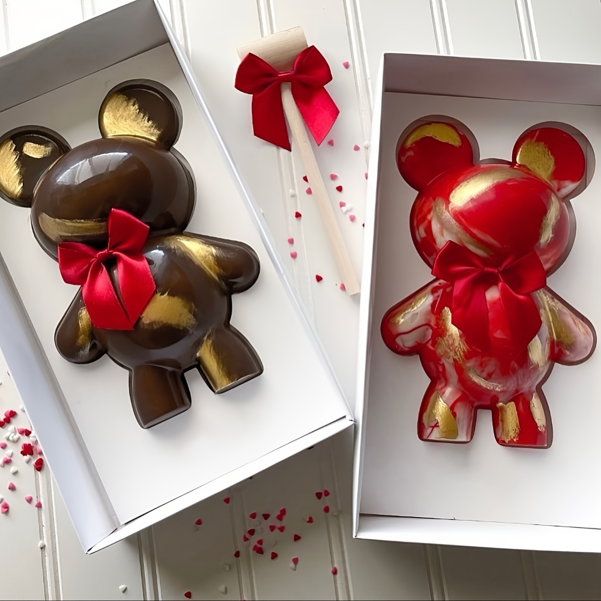 

Bear Chocolate Silicone Molds, 3d Teddy Bear Breakable Mold With Hammer For Smash Bears, Candy Molds, Mousse Cake, Dessert Baking, Big Gummy Bear, Birthday Valentines Day