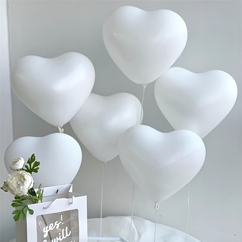 

30pcs, White Heart-shaped Latex Balloons, Valentine's Day Decor, Birthday Decor, Wedding Decor, Anniversary Decor, Theme Event Decor, Engagement Decor, Home Decor, Party Decor Supplies