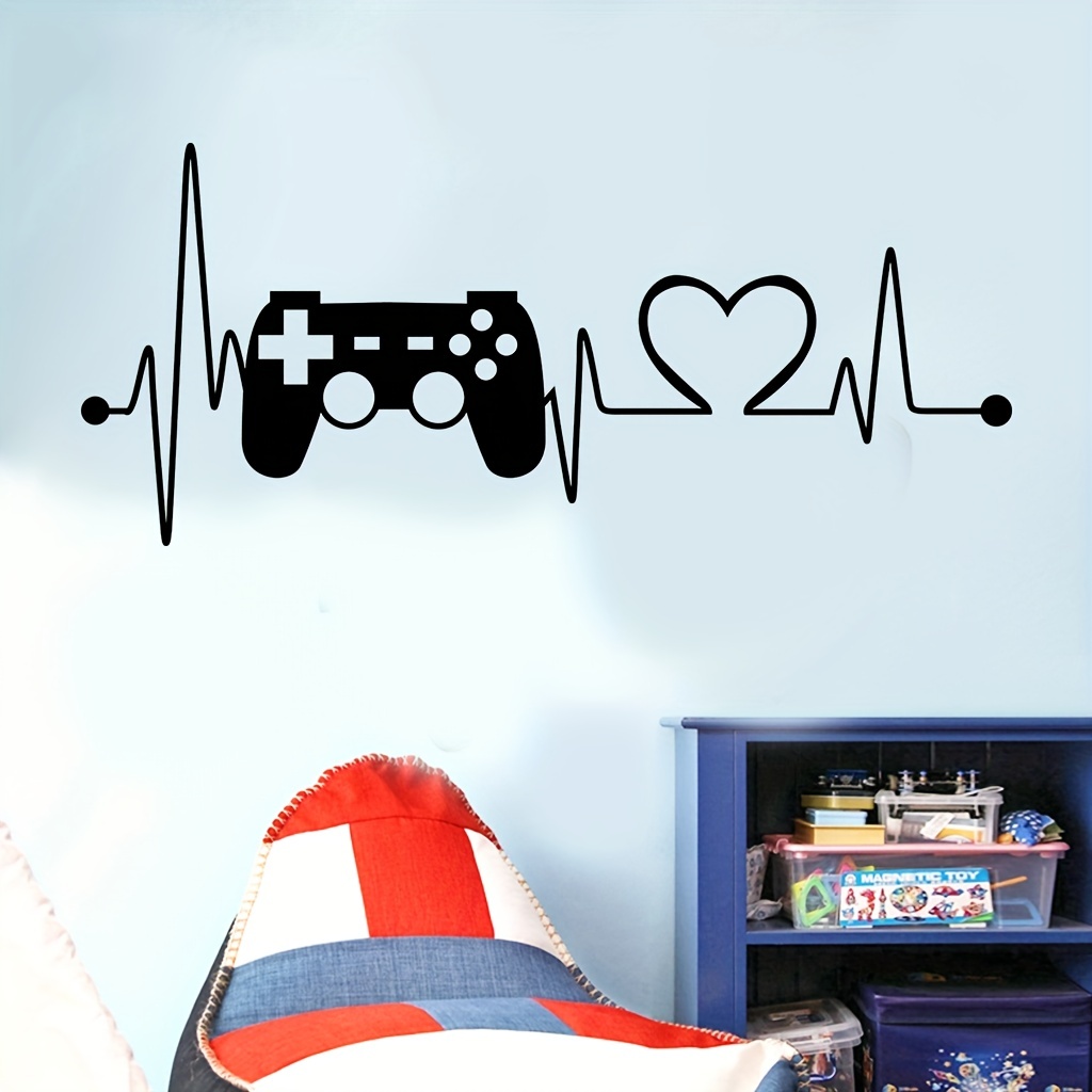 1pc Pvc Self-Adhesive Removable Wall Stickers For Room/Gaming Theme Living  Room/Bedroom/Computer Desk Wall Decoration With Video Game Controller  Design