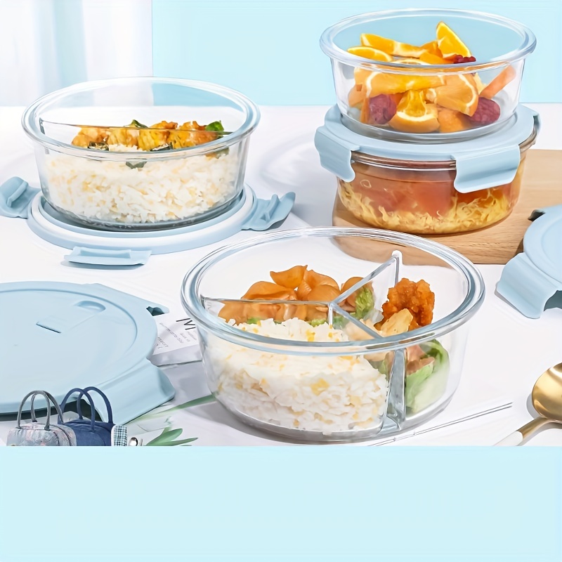 Microwave-safe Round Glass Lunch Box With Lid - Perfect For Soup