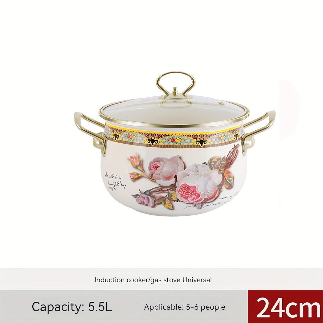 premium enamel soup pot with dual handles high temperature resistant large capacity for   boiling versatile for gas or     home and restaurant kitchens details 18