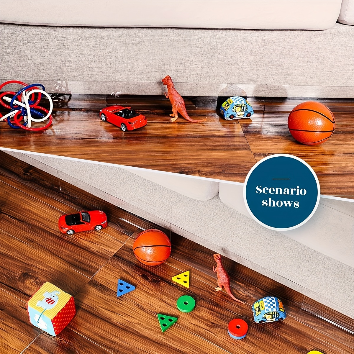 Toy Blocker for Under Furniture - Clear Under Furniture Stopper - Stop  Items from Going Under Bed or Sofas - Easy Installation - Safe PVC Material  