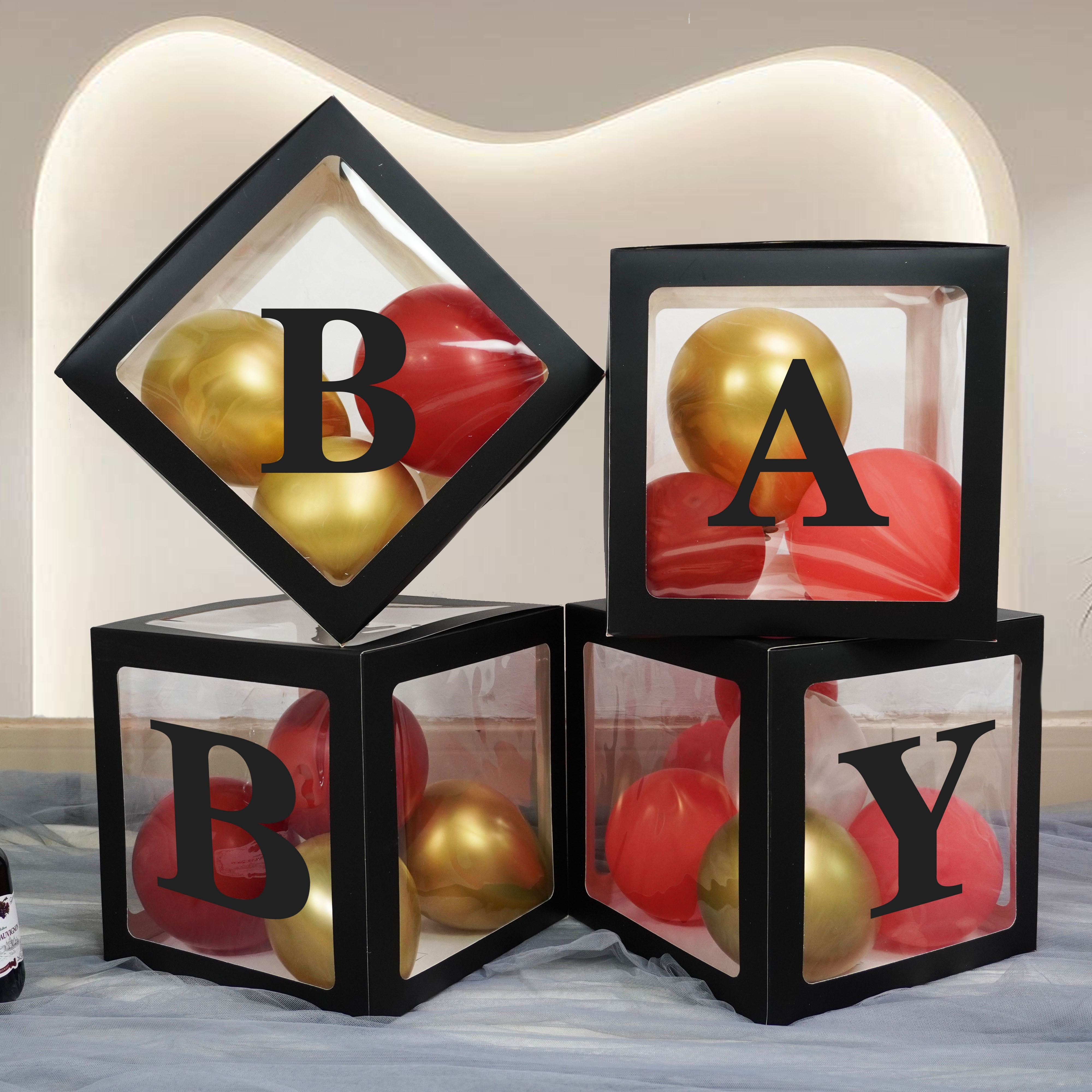 Set Cajas Bebés Letras Decoraciones Transparentes Baby - Temu Chile