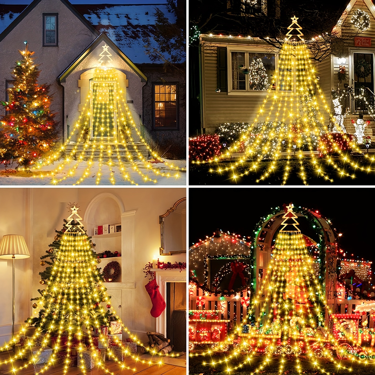 Usb Five pointed Star Waterfall Light Christmas Tree Light - Temu