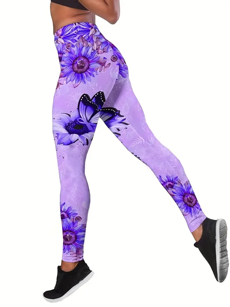 Dark Violet Butterfly Leggings