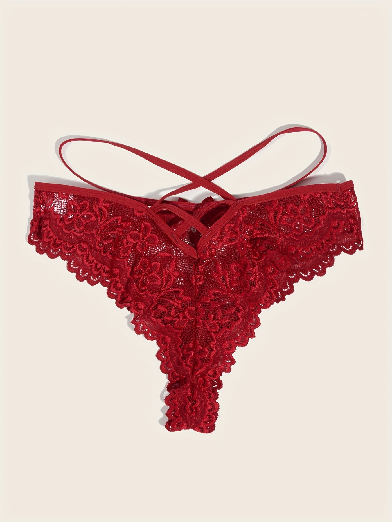 Floral Lace Thongs Hollow Semi sheer Intimates Panties - Temu