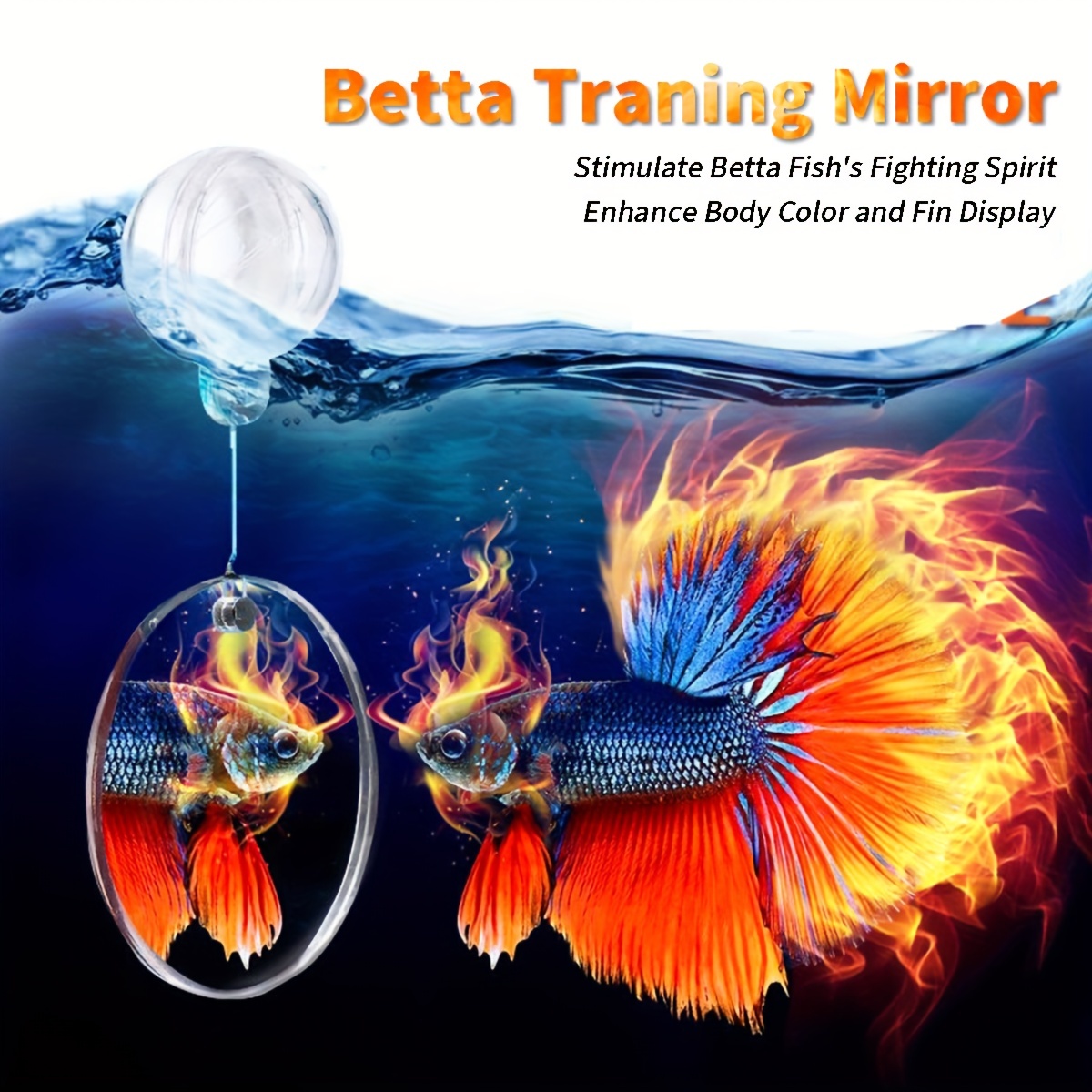 Fighting Fish Training Mirror Floating Ball Mirror For Betta Fish
