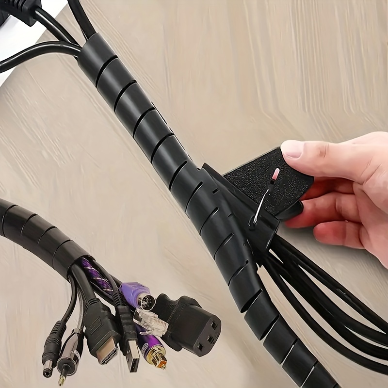2pcs Organizador Cable Espiral Flexible Protector Cordón - Temu