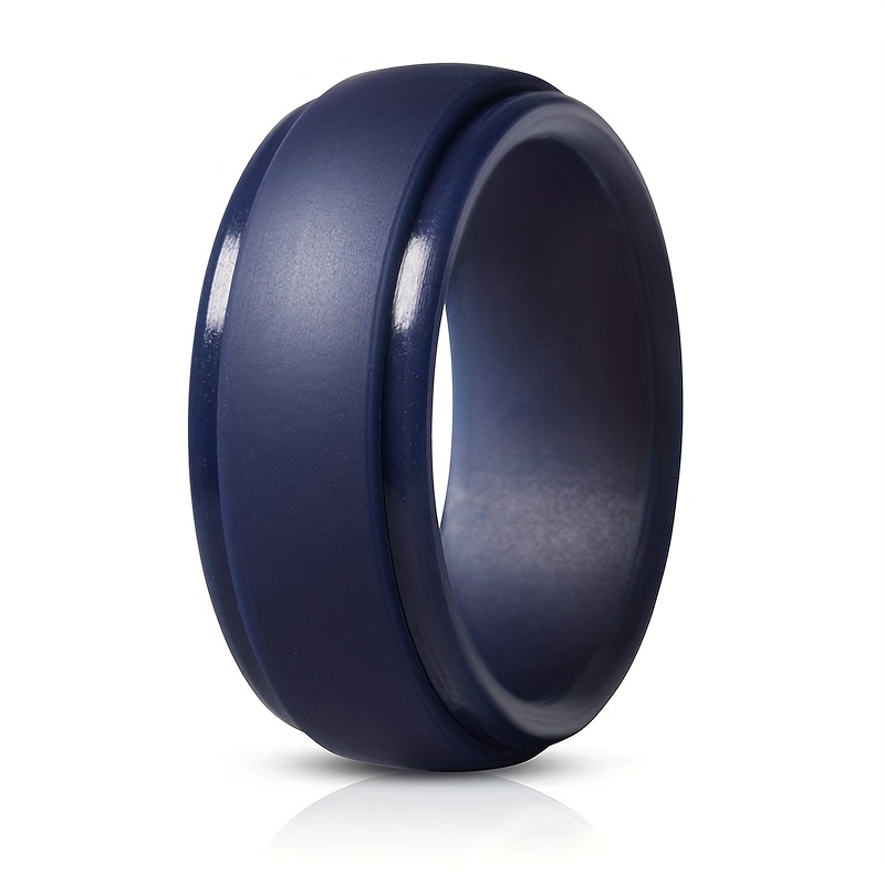 8pcs Silicone Wedding Ring Set for Men, Rubber Bands