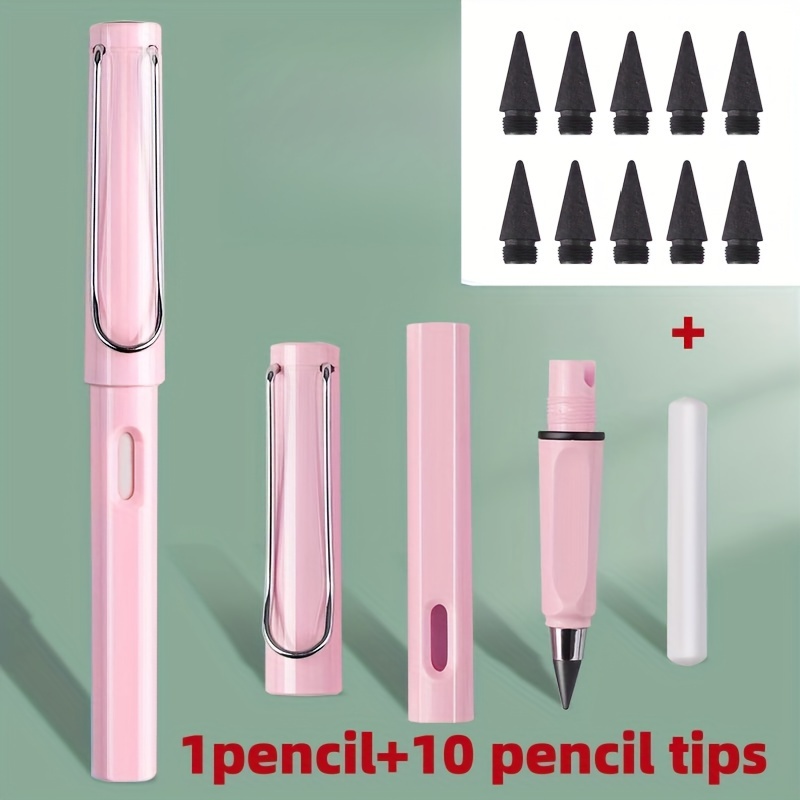 1Pcs Metacil Metal Pencil Black Technology Permanent Pen Never