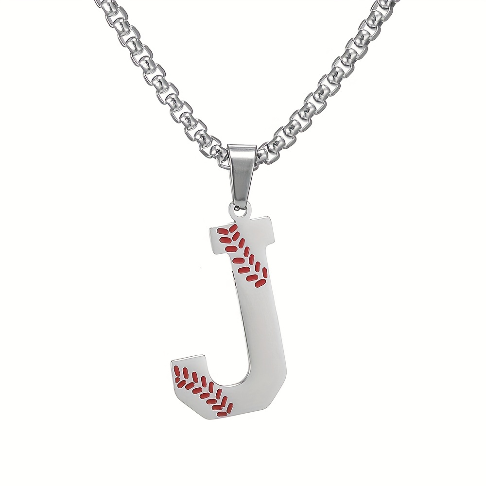 AIAINAGI Baseball Initial A-Z Letter Necklace for Boys Baseball Charm  Pendant Stainless Steel Gold Chain 22inch Personalized Baseball Gift for  Men Women Girls（J - Yahoo Shopping