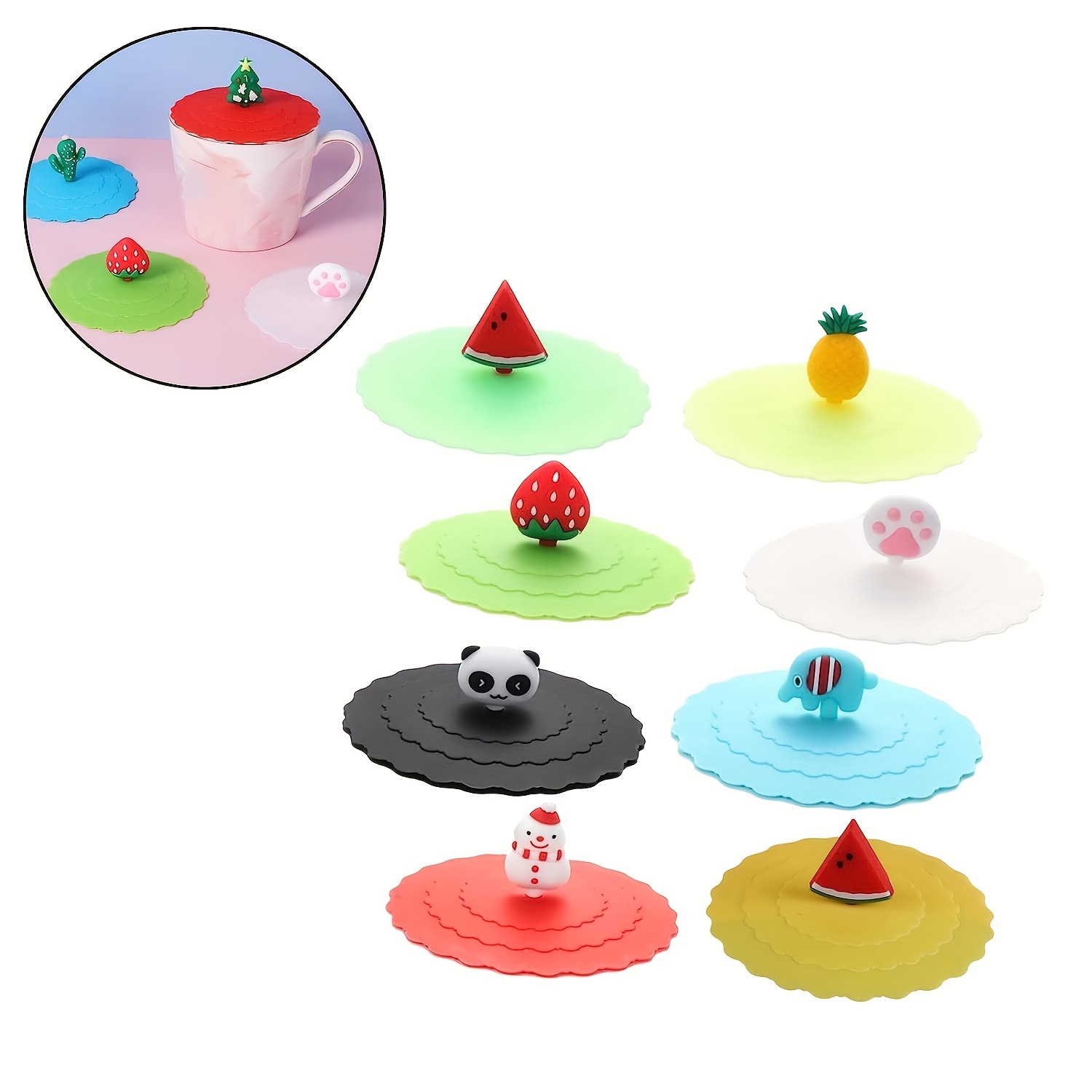 All-matching Silicone Cup Lid Glass Drink Cover Heat-resistant With Straw  Hole - Temu United Arab Emirates