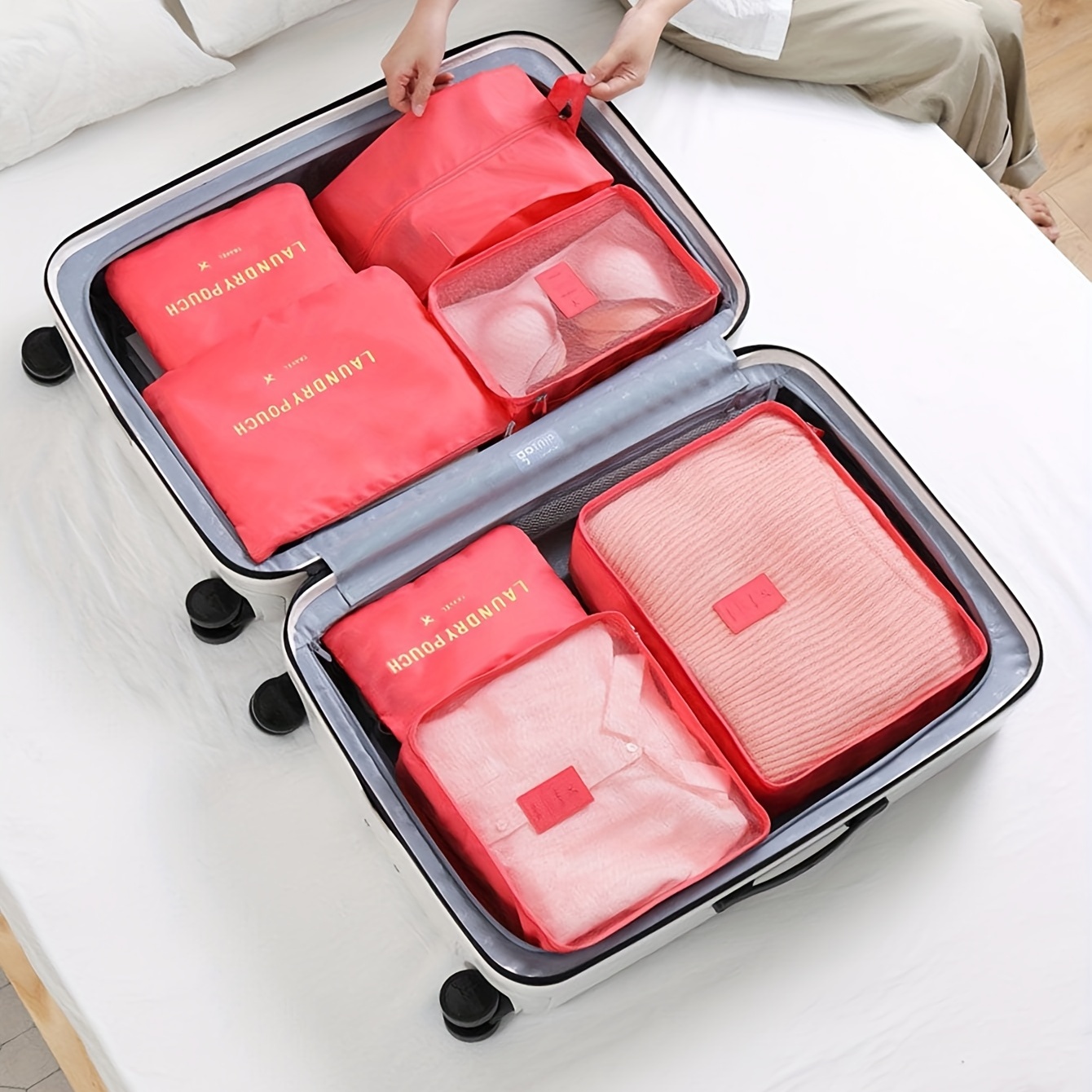 AVITORO Juego de 8 cubos de embalaje para maletas, organizadores de  equipaje de viaje, bolsas organizadoras para artículos de viaje,  organizadores de