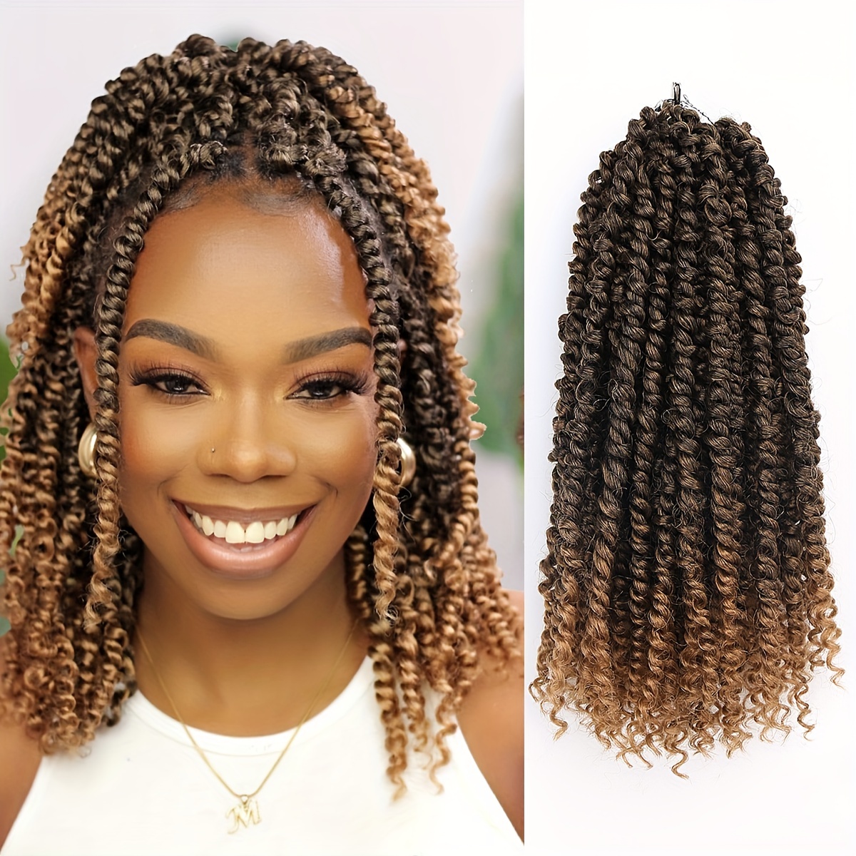 Pre Twisted Passion Twist Bomb Twist Crochet Hair Synthetic Spring Twist  Pre Looped Braiding Hair Extension for Women 16Roots/pc