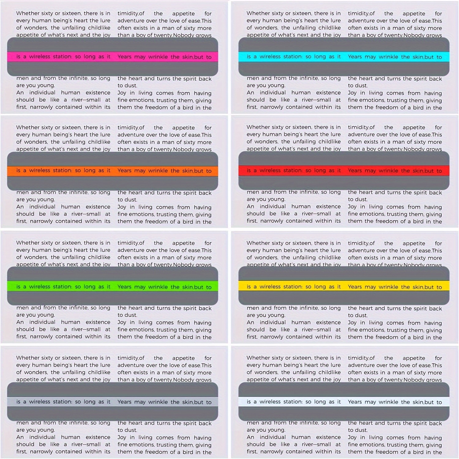 Temple Lodge 8 Superpositions De Lecture Colorées Et étui De Protection – Améliorez Le Confort Et La Vitesse De Lecture Avec Des Bandes Guidées Teintées – Idéal Pour La Dyslexie, Le TDAH