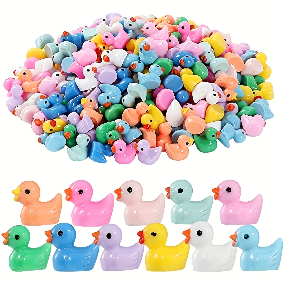 Rachan130 Pcs Mini Ducks Bulk Resin Duck Figurines for Miniature Landscape  Garden Aquarium Potted Accessories Home Prank Game Dollhouse Decor Office