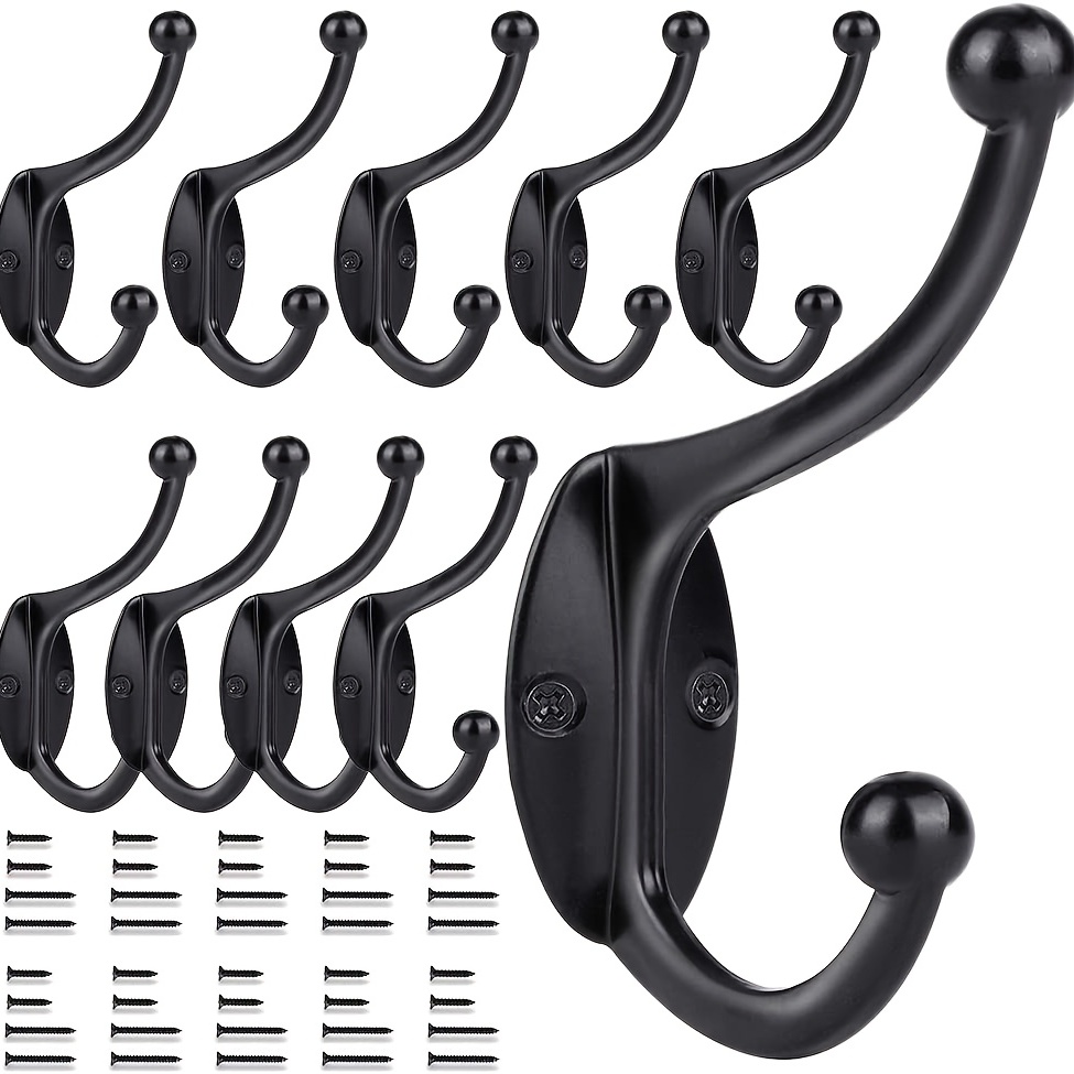 12 Pack Coat Hooks Wall Mounted Hooks For Hanging Clothes - Temu