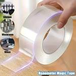 1 Roll Nano Tape, Double Sided Tape, Transparent Reusable Waterproof Adhesive Tapes, Cleanable Kitchen Bathroom Supplies, 1/2/3/5M