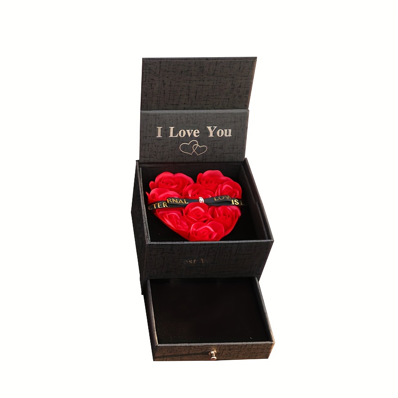 Valentine's Day Rose Gift Box Imitation Rose Jewelry - Temu