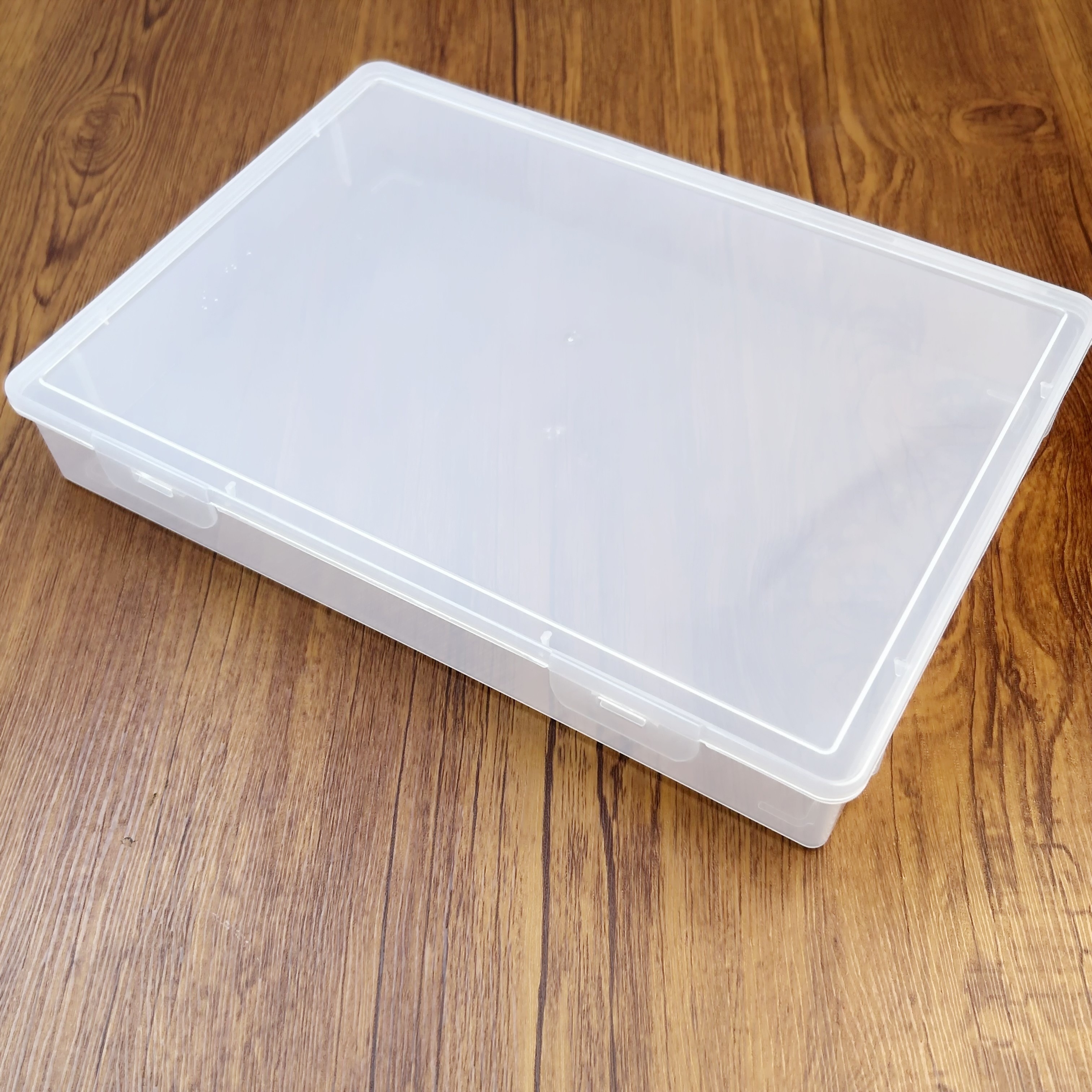 Plastic Clear Storage Box Flat Rectangular Organizer - Temu