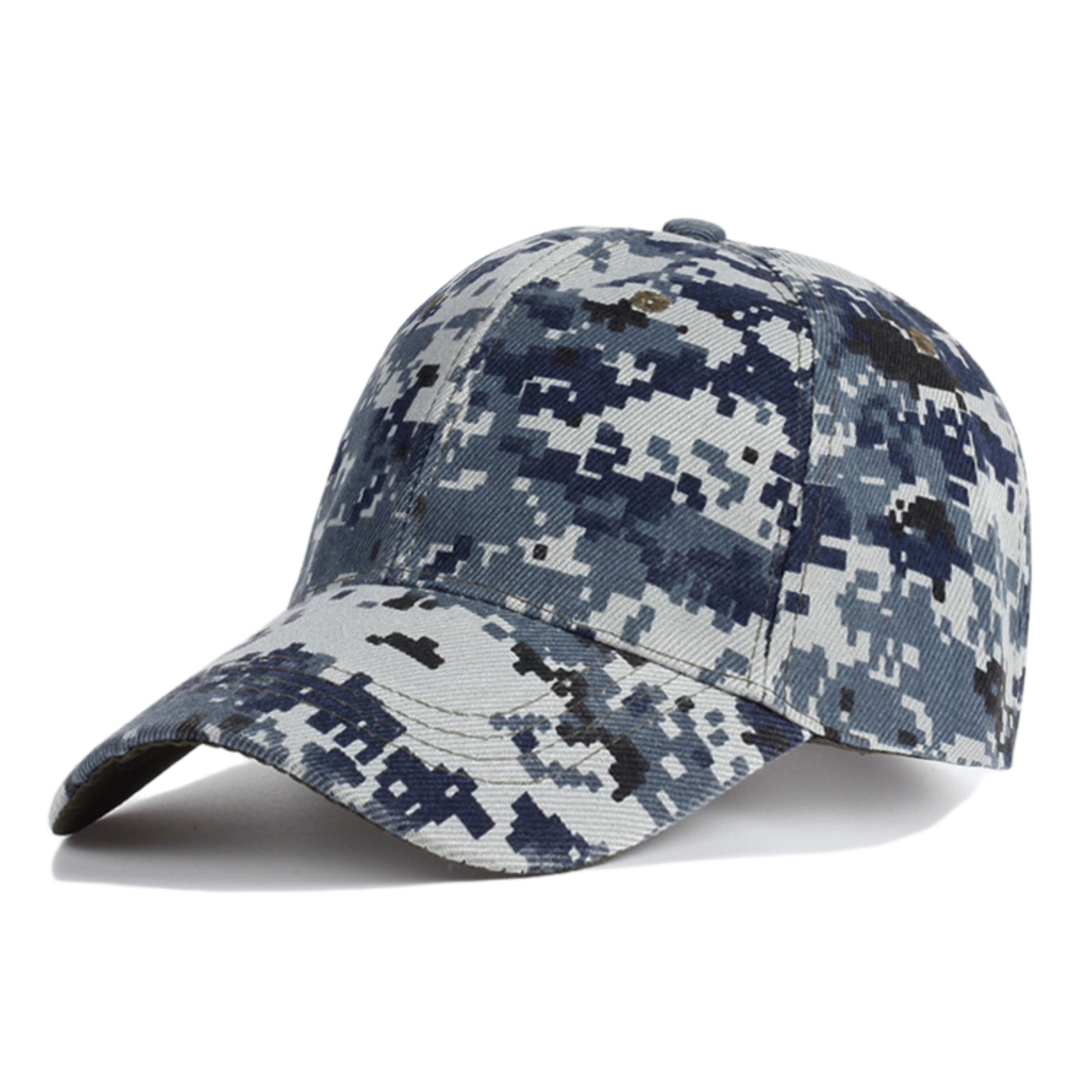 Navy Blue Digital Camouflage Hat - Free Sewing