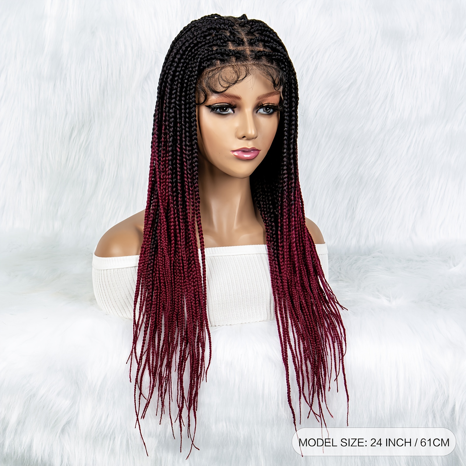  Roiifur HD Full Lace Braided Wigs for Women Triangle