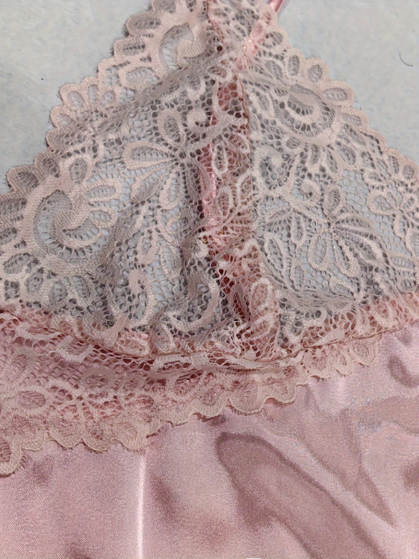 Lace V Neck Satin Nightdress